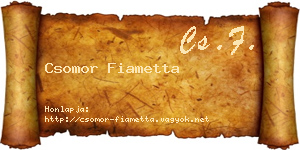 Csomor Fiametta névjegykártya